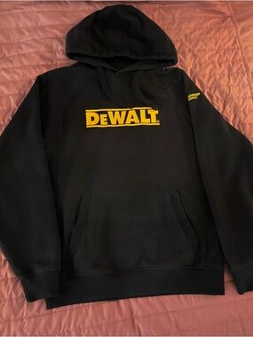 DEWALT Men’s Black Pullover Hoodie with Yellow Logo